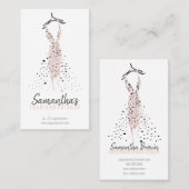 Carte De Visite Robe de mode rose pâle sur cintre (Devant / Derrière)