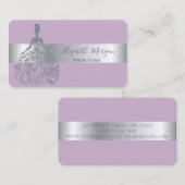 Carte De Visite Robe élégante Parties scintillant moderne en argen (Devant / Derrière)