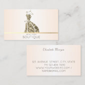 Carte De Visite Robe élégante Parties scintillant moderne or (Devant / Derrière)