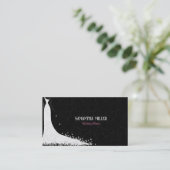 Carte De Visite Robe Mariage Noir Et Blanc Personnalisée (Debout devant)