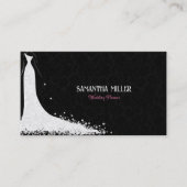 Carte De Visite Robe Mariage Noir Et Blanc Personnalisée (Devant)