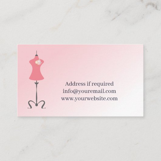 Carte De Visite Robe nuptiale Altérations rose (Dos)