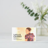 Carte De Visite Robe orientale, Boutique de vêtements pour femmes (Debout devant)