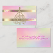 Carte De Visite Robe Parties scintillant or élégant, Holographie r (Devant / Derrière)