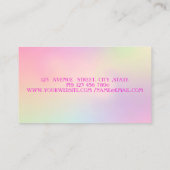 Carte De Visite Robe Parties scintillant or élégant, Holographie r (Dos)