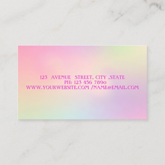 Carte De Visite Robe Parties scintillant or élégant, Holographie r (Dos)