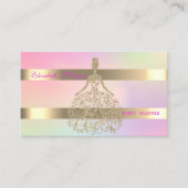 Carte De Visite Robe Parties scintillant or élégant, Holographie r (Devant)