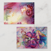 CARTE DE VISITE ROBE ROSE MUSICALE (Devant / Derrière)