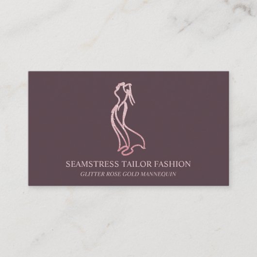 Carte De Visite Robe Rose or Seamstress Tailor mariage (Devant)