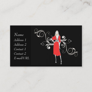 Carte De Visite Robe rouge vintage - personnaliser