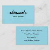 Carte De Visite Robin Egg Blue Hair Makeup Script professionnel (Devant / Derrière)