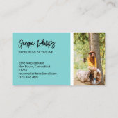 Carte De Visite Robin Egg Blue Social Media Icons QR Code Photo (Dos)