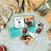 Carte De Visite Robin Egg Blue Social Media Icons QR Code Photo