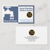 Carte De Visite Robinet de plombier à charpente bleu spécial (Devant / Derrière)