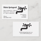 Carte De Visite Robinet d'eau de plomberie (Devant / Derrière)