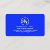 Carte De Visite Robinet qui fuit Vagues d'eau bleues (Dos)