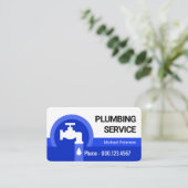 Carte De Visite Robinet Vagues d'Eau Bleues (Debout devant)