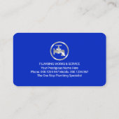 Carte De Visite Robinet Vagues d'Eau Bleues (Dos)