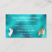Carte De Visite Robin's Egg Blue Dog Grooming Glitter Pet Services (Dos)