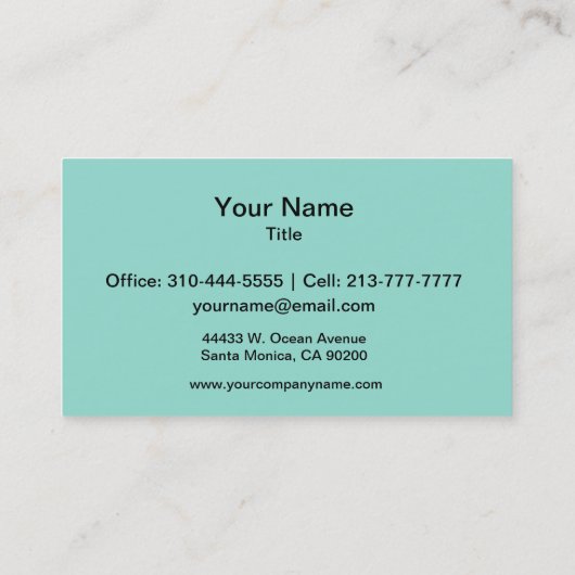 Carte De Visite Robin's Oeuf bleu couleur solide (Dos)