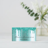 Carte De Visite Robin's oeuf Blue Drips Parties scintillant de Per (Debout devant)