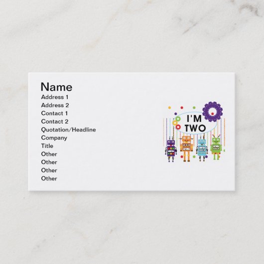Carte De Visite Robot 2e chemises et cadeaux d'anniversaire (Devant)