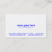 Carte De Visite robot bleu (Dos)