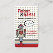 Carte De Visite Robot rouge rétro et jeux pour enfants - Écrous et (Devant)