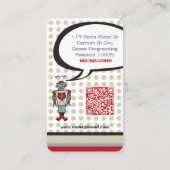 Carte De Visite Robot rouge rétro et jeux pour enfants - Écrous et (Dos)