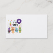 Carte De Visite Robot T-shirts et cadeaux d'anniversaire 4e (Dos)
