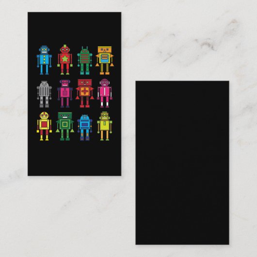 Carte De Visite Robots cadeau Robotik Retro jouet plaisanter (Devant / Derrière)