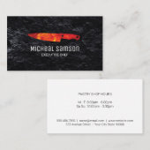 Carte De Visite Roche d'ardoise | Couteau de feu | Chef exécutif (Devant / Derrière)