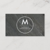 Carte De Visite Roche d'ardoise moderne Monogram | Sleek (Devant)