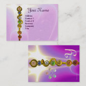 Carte De Visite ROCHE D'ASCLEPIUS,7 CHAKRAS, YOGA INSTRUCTEUR rose (Devant / Derrière)