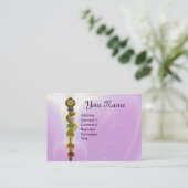 Carte De Visite ROCHE D'ASCLEPIUS,7 CHAKRAS, YOGA INSTRUCTEUR rose (Debout devant)