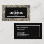 Carte De Visite Roche de calcaire fossile avec votre nom et Monogr (Devant / Derrière)