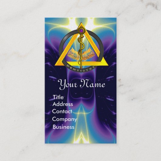 CARTE DE VISITE ROCHE DE PERLE DE MONOGRAMME DENTISTE ASCLEPIUS (Devant)