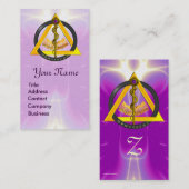 CARTE DE VISITE ROCHE DE PERLE DE MONOGRAMME DENTISTE ASCLEPIUS (Devant / Derrière)