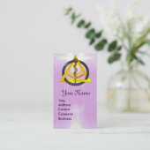 CARTE DE VISITE ROCHE DE PERLE DE MONOGRAMME DENTISTE ASCLEPIUS (Debout devant)