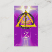 CARTE DE VISITE ROCHE DE PERLE DE MONOGRAMME DENTISTE ASCLEPIUS (Dos)