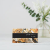 Carte De Visite Roche liquide dorée abstraite de luxe élégante et  (Debout devant)