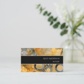 Carte De Visite Roche or fossile abstrait de luxe élégant unique (Debout devant)