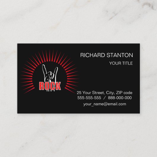Carte De Visite Rock (Devant)