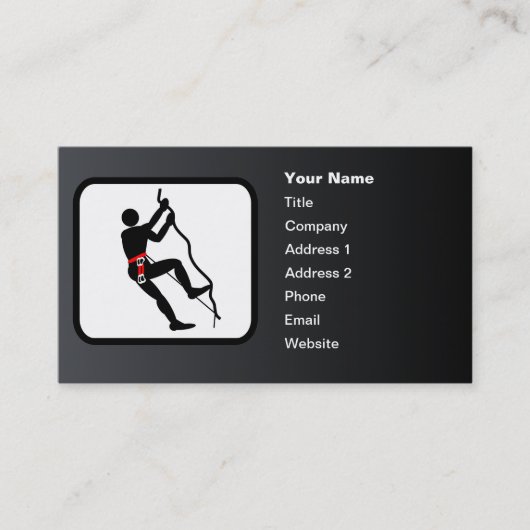 Carte De Visite Rock Climber Logo personnalisable Noir (Devant)