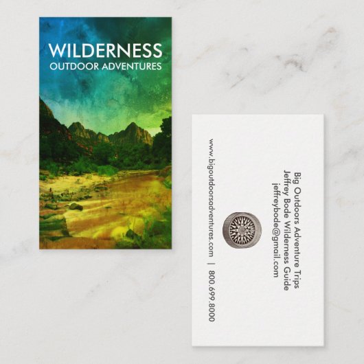 Carte De Visite Rock Face Cliffs Wilderness Guide (Devant / Derrière)