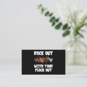 Carte De Visite Rock Out With Your Flock Out Drôle Poulet 210 (Debout devant)