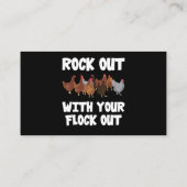Carte De Visite Rock Out With Your Flock Out Drôle Poulet 210 (Dos)
