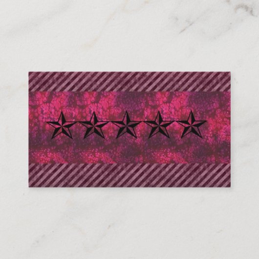 Carte de visite rockstar grunge rose (Devant)