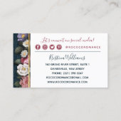 Carte De Visite Rococo Damask & Elegant Floral Social Networking (Dos)