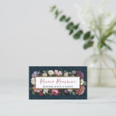 Carte De Visite Rococo Damask & Elegant Floral Social Networking (Debout devant)